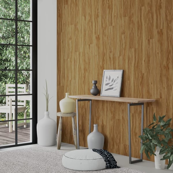vidaXL Veggpaneler treutseende brun PVC 4,12 m²