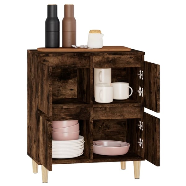 vidaXL Skjenk røkt eik 60x35x70 cm konstruert tre