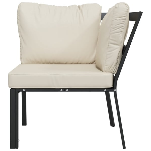 vidaXL havestol med sandfarvede hynder 76x76x79 cm stål