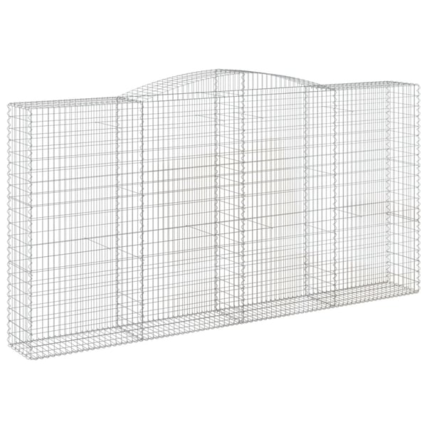 vidaXL Gabionkurver buede 8 stk 400x50x200/220 cm galvanisert jern