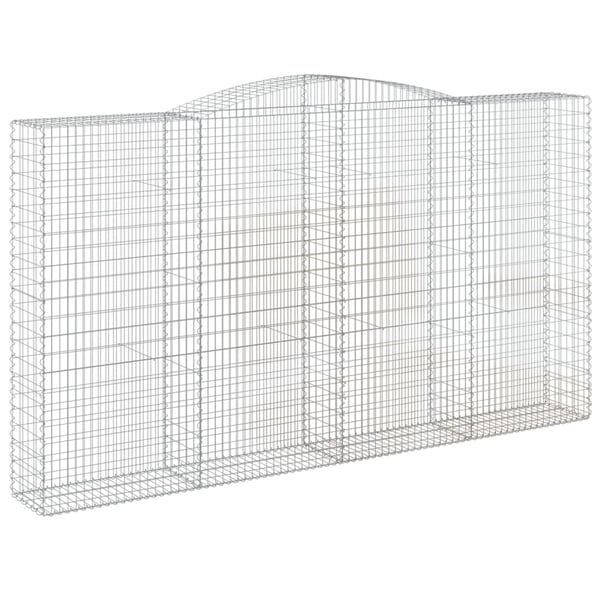 vidaXL Gabionkurver buede 2 stk 400x50x220/240 cm galvanisert jern