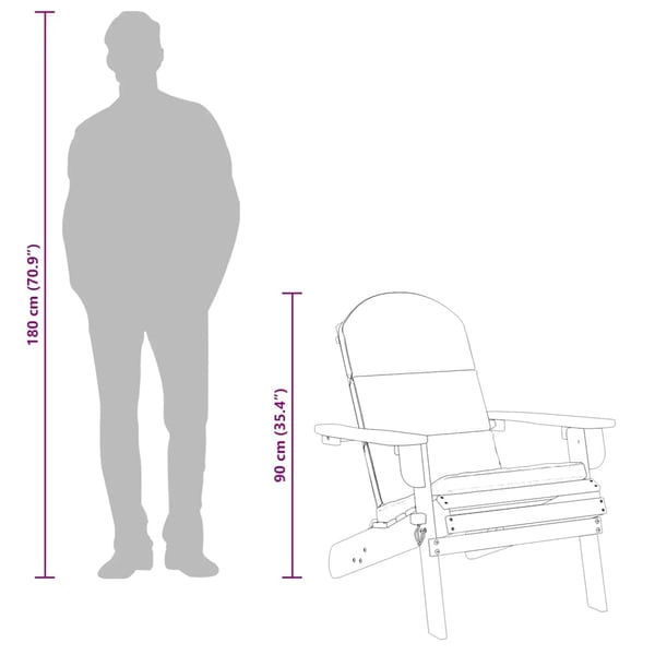 vidaXL Adirondack-havestol med hynder massivt akacietræ