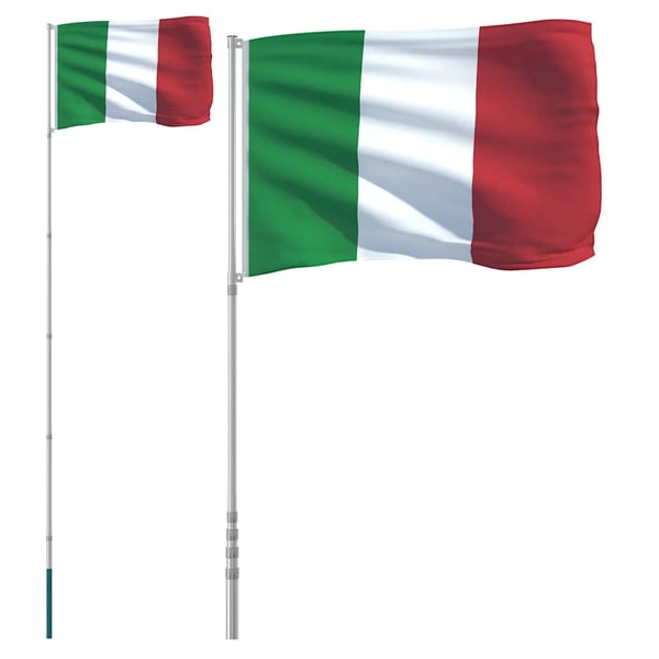 vidaXL Italien flag og flagstang 5,5 m aluminium