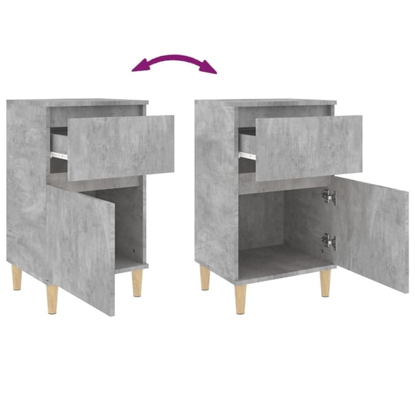vidaXL Nattbord betonggrå 40x35x70 cm