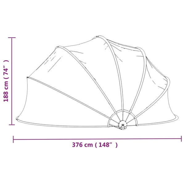 vidaXL Bassengkuppel rund 376x188 cm PVC