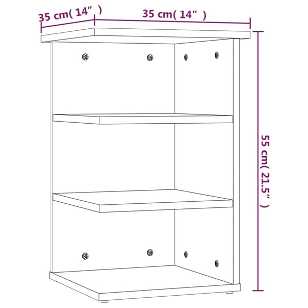 vidaXL Sideskap røkt eik 35x35x55 cm konstruert tre
