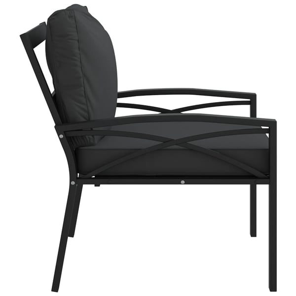 vidaXL havestole 2 stk. med grå hynder 68x76x79 cm stål