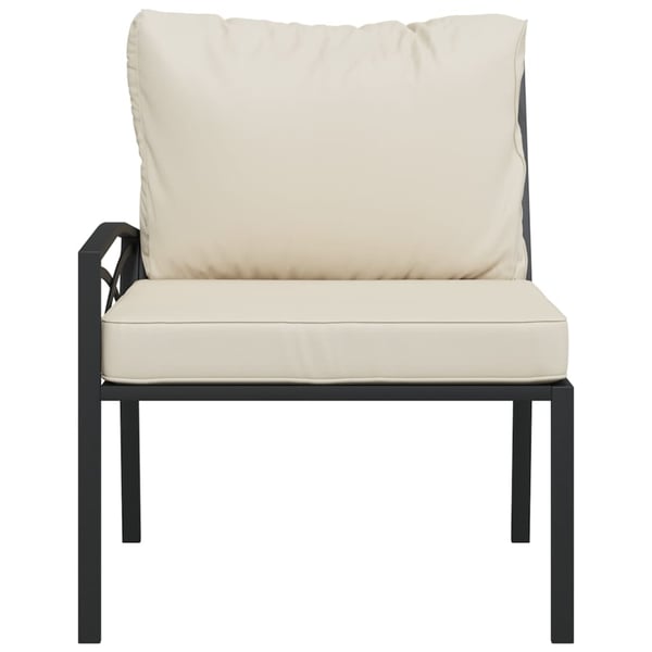 vidaXL havestole 2 stk. med sandfarvede hynder 62x75x79 cm stål