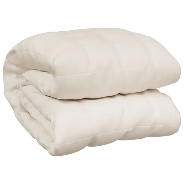 vidaXL tyngdetæppe 220x240 cm 15 kg stof lys cremefarve