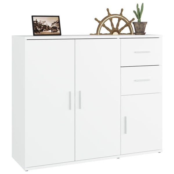 vidaXL Skjenk hvit 91x29,5x75 cm konstruert tre