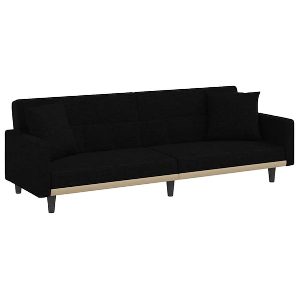 vidaXL sovesofa med hynder stof sort