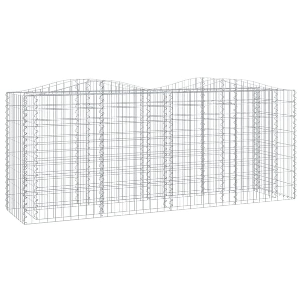 vidaXL buet gabion-højbed 200x50x100 cm galvaniseret jern