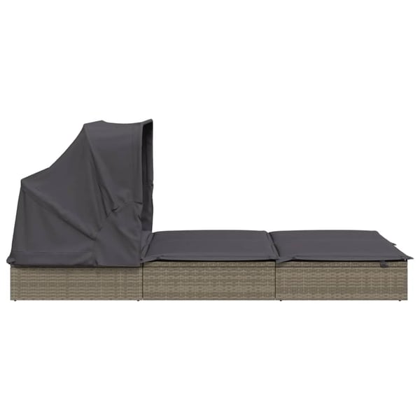 vidaXL 2-personers solseng foldbart tag 213x118x97 cm polyrattan grå