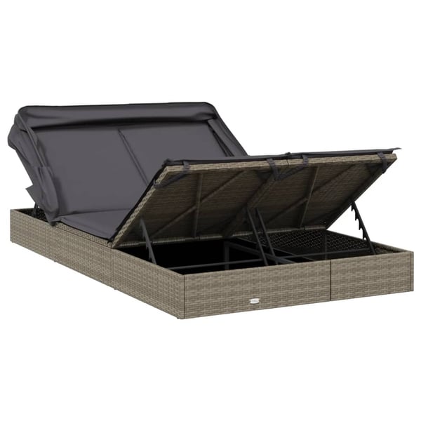 vidaXL 2-personers solseng foldbart tag 213x118x97 cm polyrattan grå