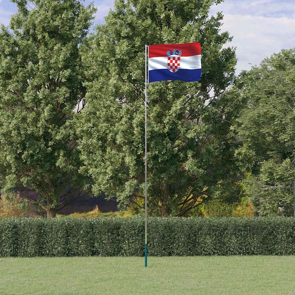 vidaXL Kroatisk flagg og stang 5,5 m aluminium