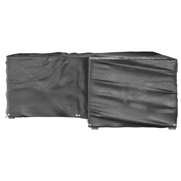 vidaXL L-formet hagemøbeltrekk 2 stk 12 maljer 185x185x70 cm