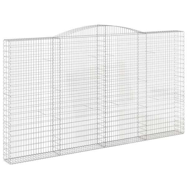 vidaXL Gabionkurver buede 6 stk 400x30x220/240 cm galvanisert jern