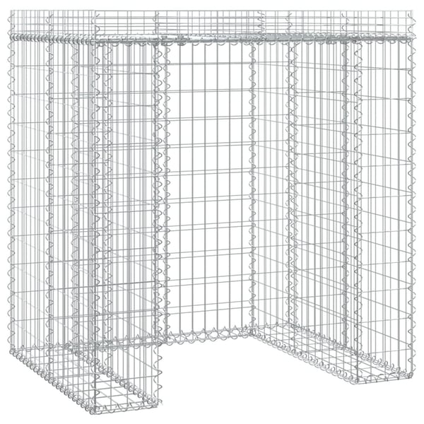 vidaXL Gabionvegg for søppelkasse 110x91x120 cm galvanisert jern