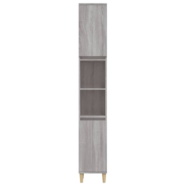 vidaXL Baderomsskap grå sonoma 30x30x190 cm konstruert tre