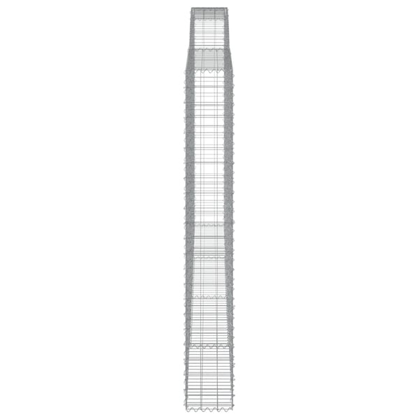 vidaXL Gabionkurver buede 7 stk 400x30x220/240 cm galvanisert jern