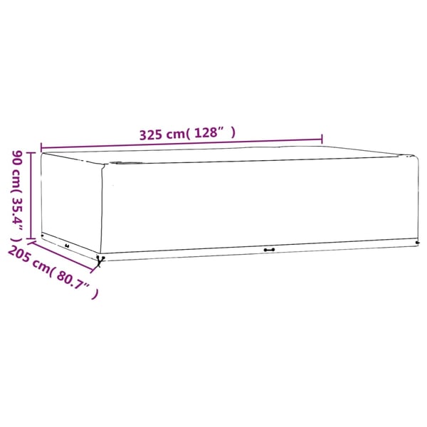 vidaXL Hagemøbeltrekk 2 stk 16 maljer 325x205x90 cm rektangulær