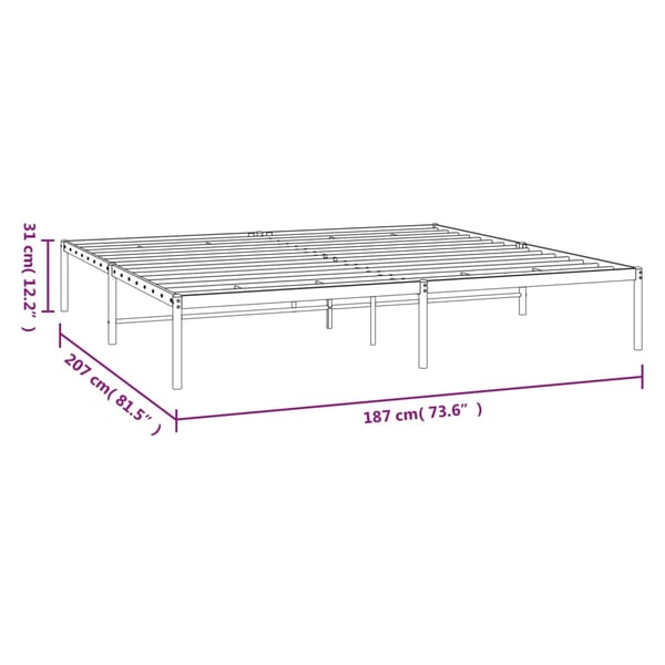 vidaXL Sengeramme i metall hvit 180x200 cm