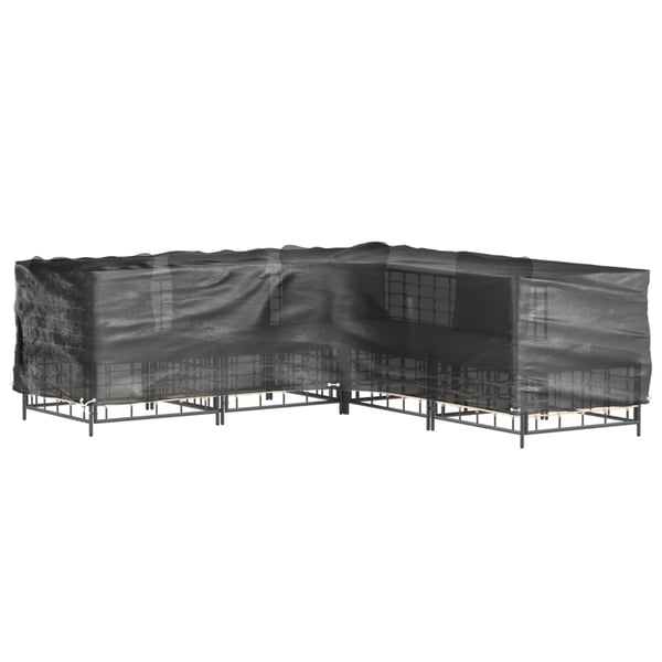 vidaXL L-formet hagemøbeltrekk 2 stk 12 maljer 185x185x90 cm