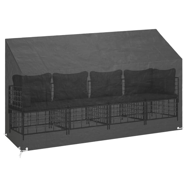 vidaXL Trekk til hagebenk 2 stk 12 maljer 210x70x70/88 cm polyetylen