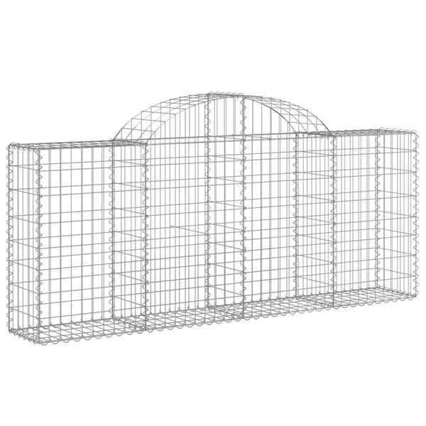 vidaXL Gabionkurver buede 30 stk 200x30x80/100 cm galvanisert jern