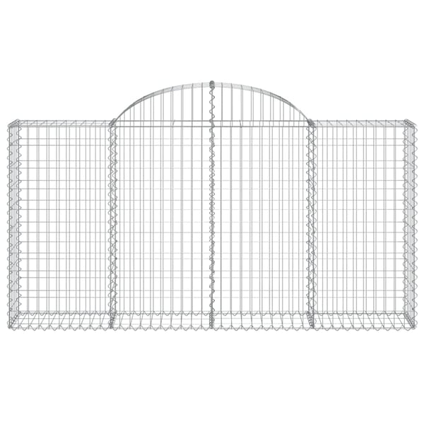 vidaXL Gabionkurver buede 10 stk 200x30x100/120 cm galvanisert jern