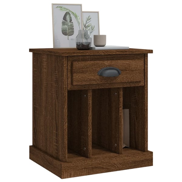 vidaXL Nattbord 2 stk brun eik 43x36x50 cm