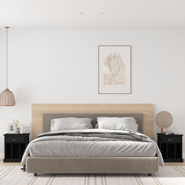 vidaXL sengeborde 2 stk. 43x36x50 cm sort