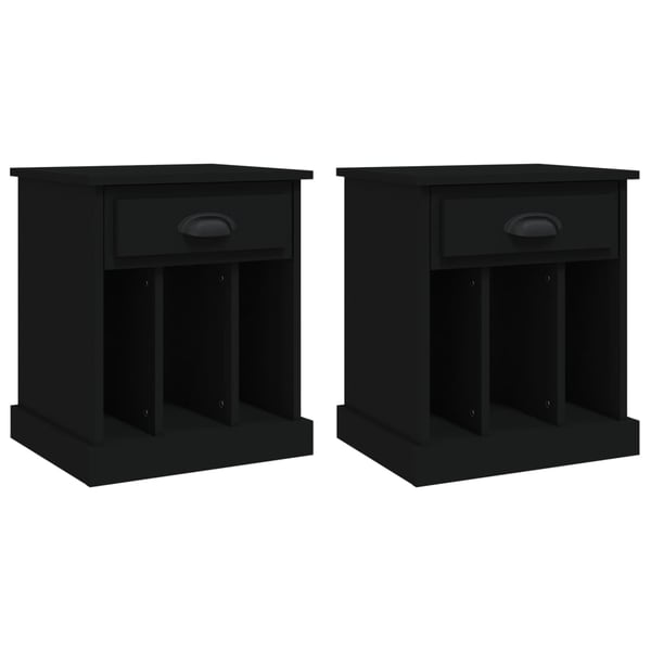 vidaXL sengeborde 2 stk. 43x36x50 cm sort