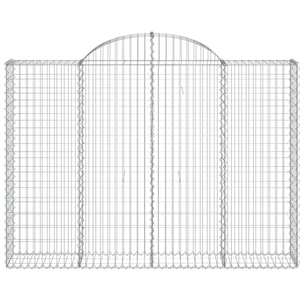 vidaXL Gabionkurver buede 5 stk 200x30x140/160 cm galvanisert jern