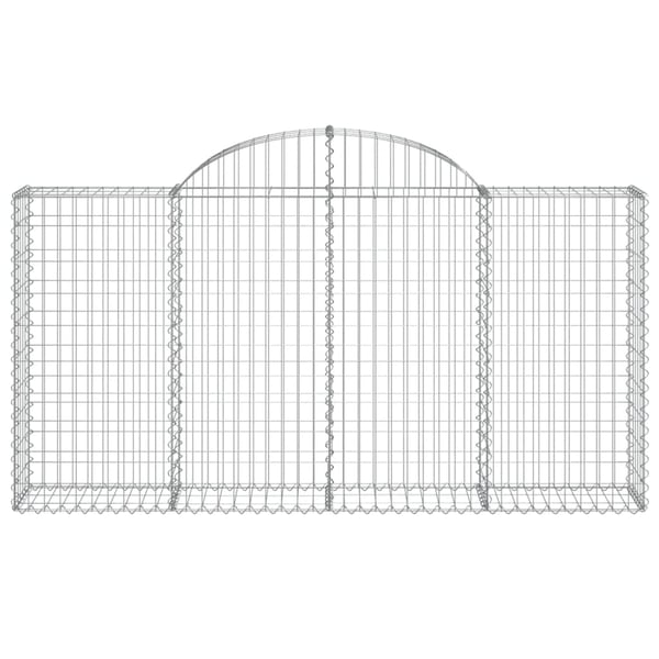 vidaXL Gabionkurver buede 15 stk 200x30x100/120 cm galvanisert jern