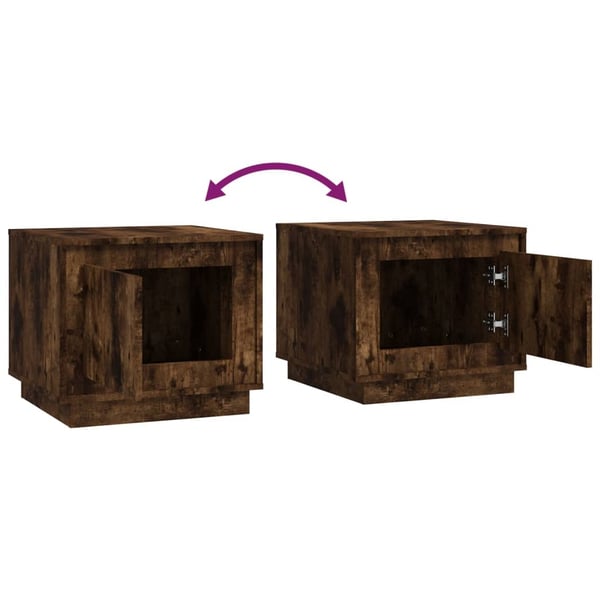 vidaXL Salongbord røkt eik 51x50x44 cm konstruert tre