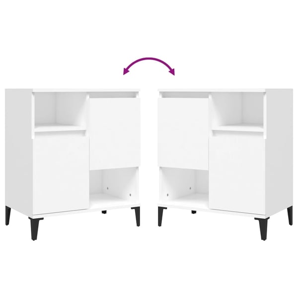 vidaXL Skjenker 3 stk hvit 60x35x70 cm konstruert tre