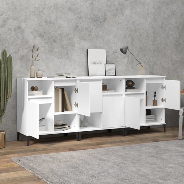 vidaXL Skjenker 3 stk hvit 60x35x70 cm konstruert tre