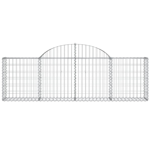 vidaXL Gabionkurver buede 11 stk 200x30x60/80 cm galvanisert jern