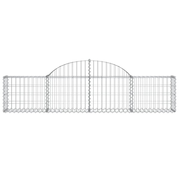 vidaXL Gabionkurver buede 10 stk 200x30x40/60 cm galvanisert jern