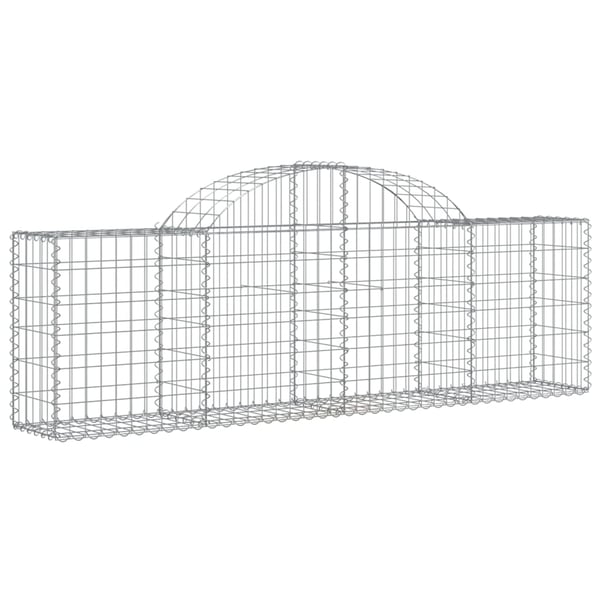 vidaXL Gabionkurver buede 13 stk 200x30x60/80 cm galvanisert jern