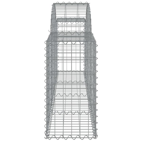 vidaXL Gabionkurver buede 14 stk 200x30x60/80 cm galvanisert jern