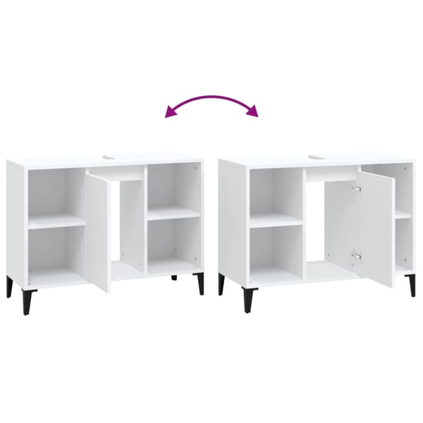 vidaXL underskab til håndvask 80x33x60 cm konstrueret træ hvid