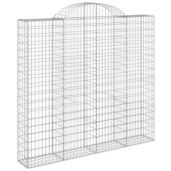 vidaXL buede gabionkurve 5 stk. 200x30x180/200 cm galvaniseret jern