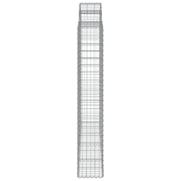 vidaXL buede gabionkurve 3 stk. 200x30x180/200 cm galvaniseret jern