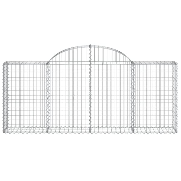 vidaXL buede gabionkurve 18 stk. 200x30x80/100 cm galvaniseret jern