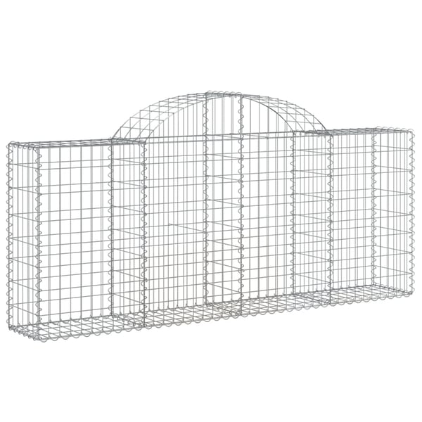 vidaXL buede gabionkurve 18 stk. 200x30x80/100 cm galvaniseret jern