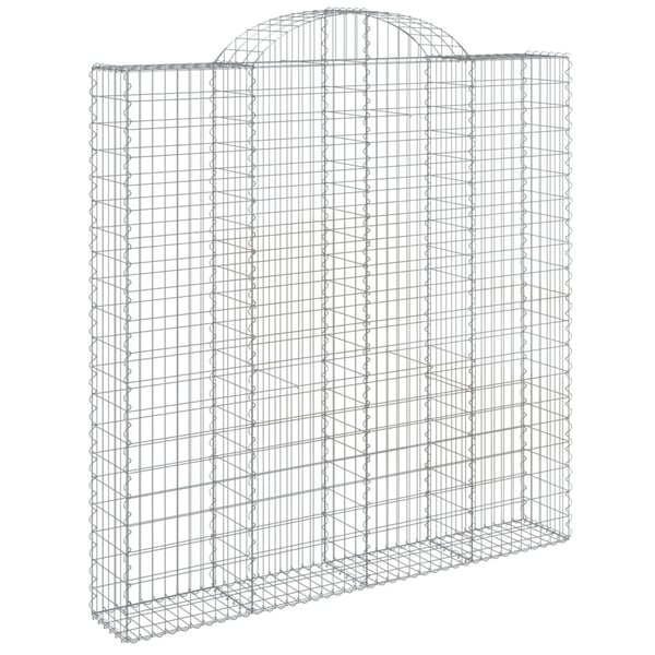 vidaXL Gabionkurver buede 4 stk 200x30x200/220 cm galvanisert jern