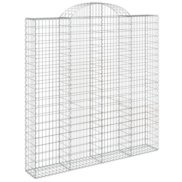 vidaXL Gabionkurver buede 3 stk 200x30x200/220 cm galvanisert jern