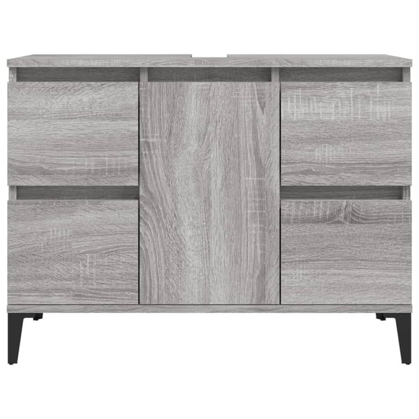 vidaXL skab til håndvask 80x33x60 cm konstrueret træ grå sonoma-eg